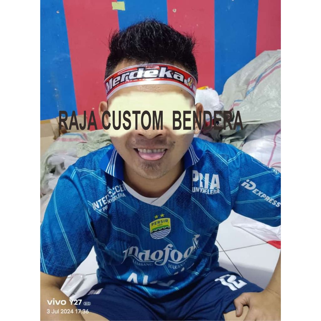 iket merah putih  /iket kepala merah putih /iket pita merah putih /bengker printing