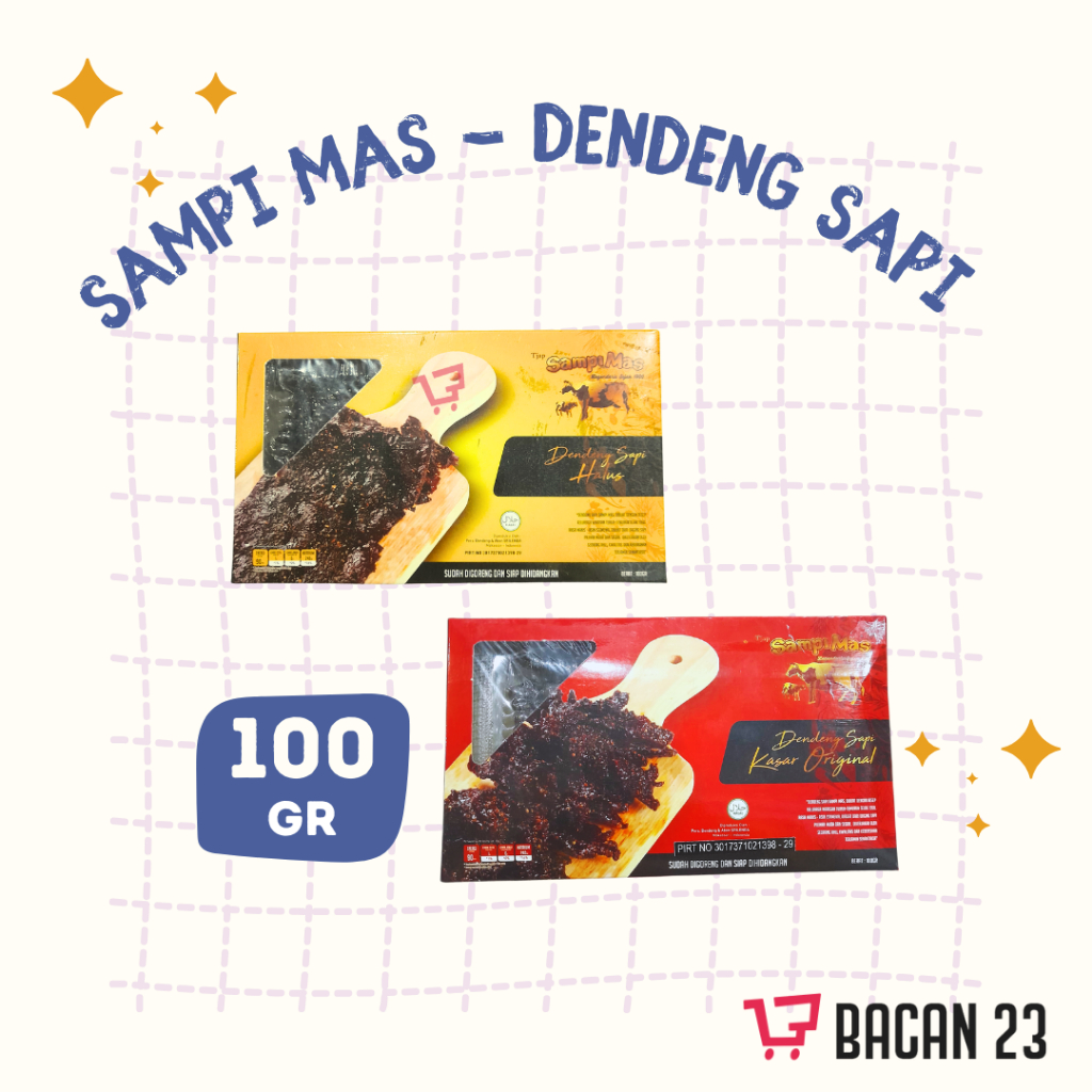 

Dendeng Sapi Sampi Mas Halus - Kasar (100gr) Dendeng Daging Sapi