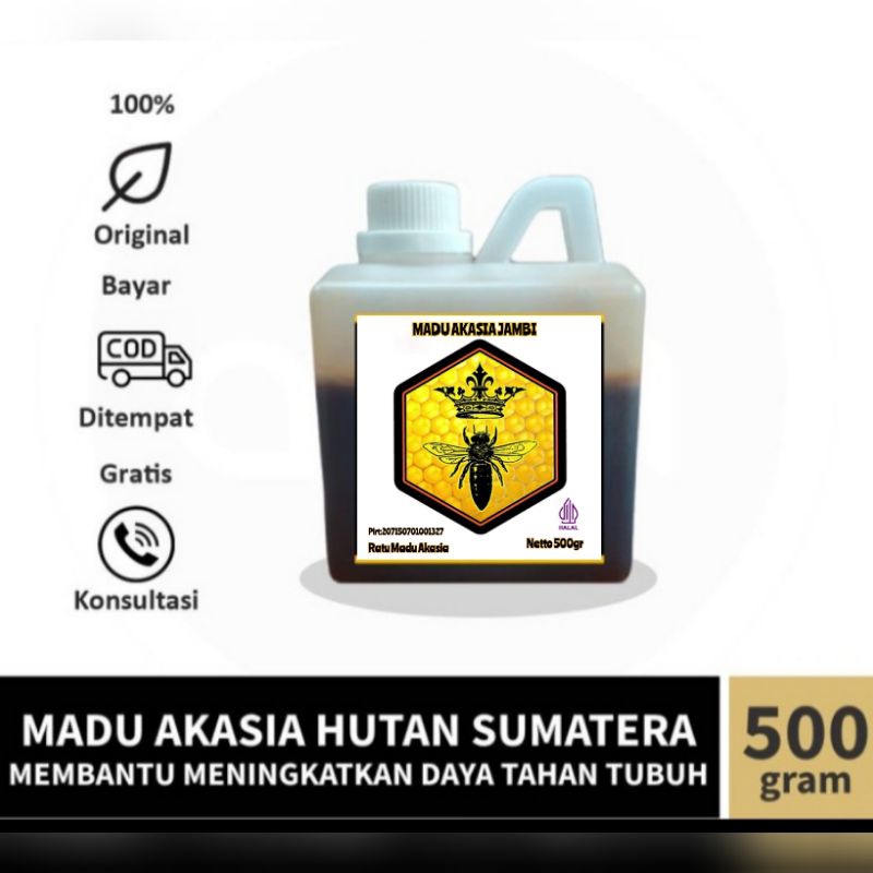 

Distributor Termurah (PROMO) Madu Hutan AKASIA Hitam Manis Grad A 1kg