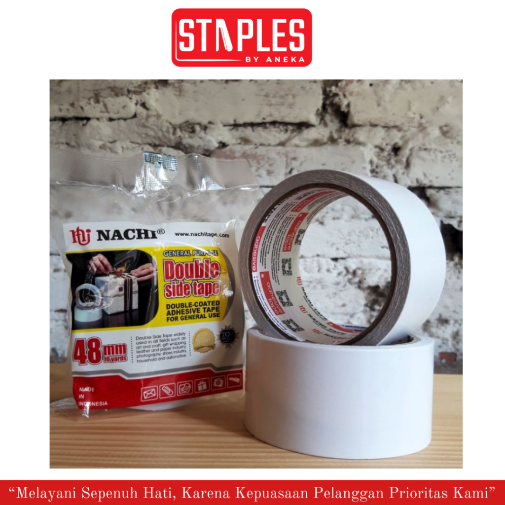 

Nachi Double Tape 48Mm x 10Yard / Perekat 2 Sisi / Double Tape 2 Inch