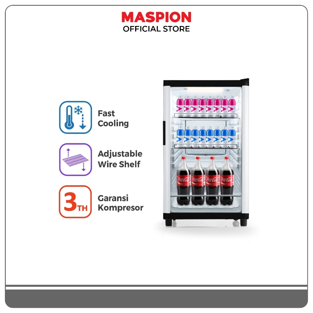 MASPION SHOWCASE LEMARI PENDINGIN USG 126 KAPASITAS 126 LITER