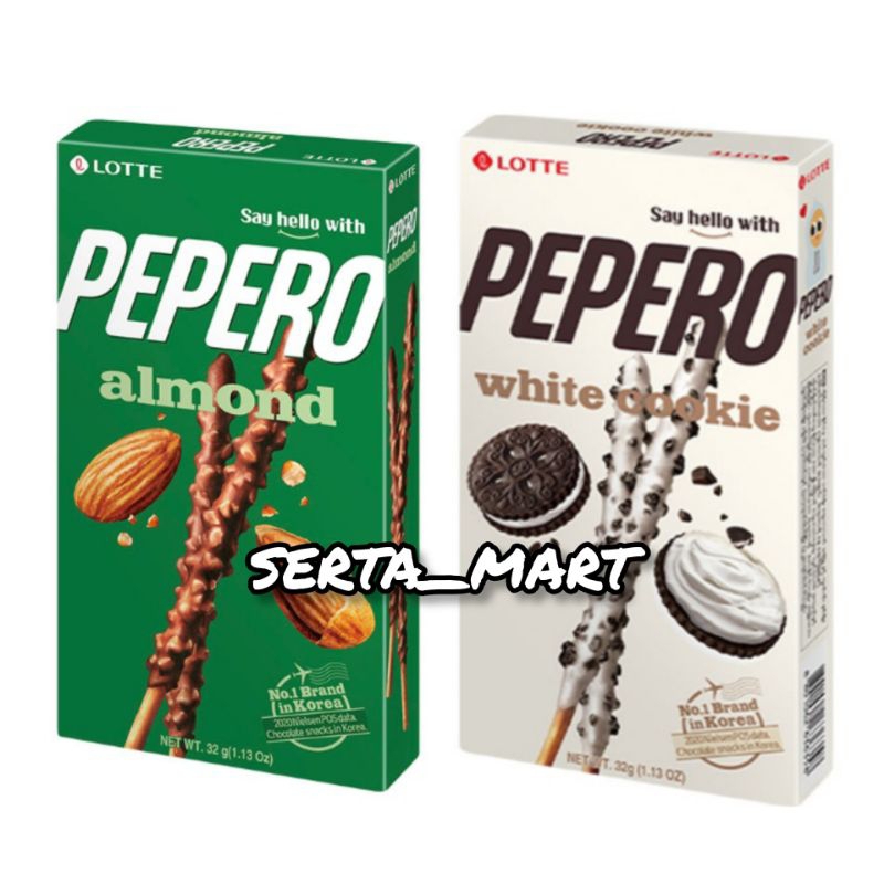 

Lotte Pepero Biskuit Stik Almond / White Cookie 32gr - Biscuit Stick Pepero