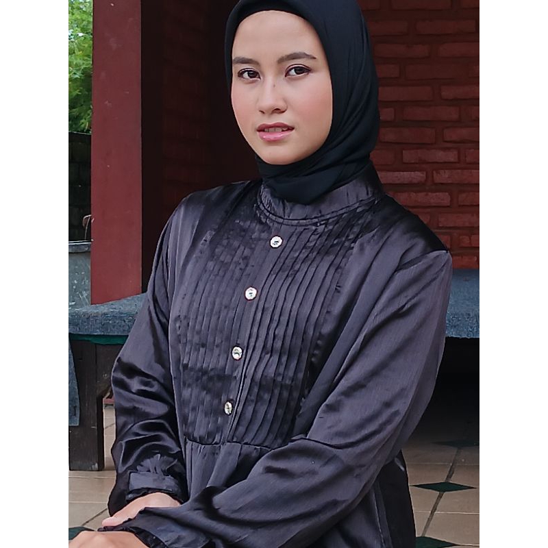 Gamis Dress Cradenza Rempel Dada Kancing Depan