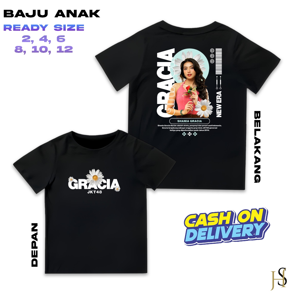 HOSINSHOP - KAOS GRACIA JKT48 NEW ERA - KAOS ANAK - TSHIRT MEMBER JKT 48 NEW ERA - BAJU ANAK