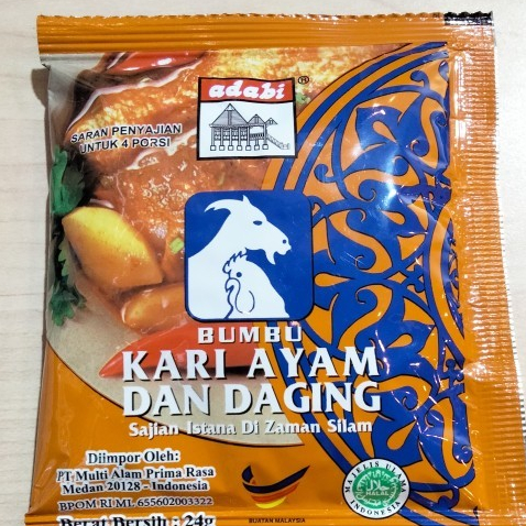

Adabi Sachet Kari Ayam dan Daging kemasan 24 g