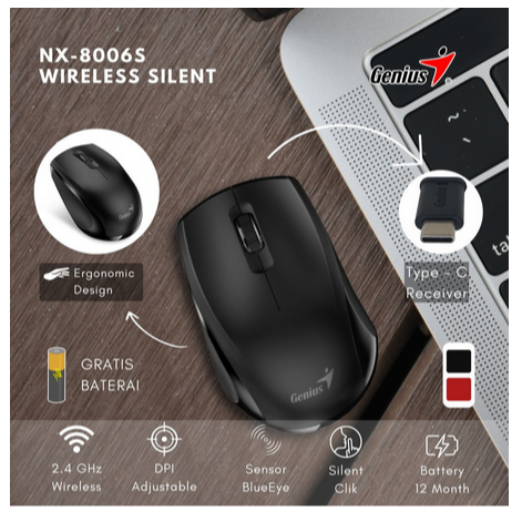 Genius Wireless Silent Mouse NX8006S Mouse Wireless Silent