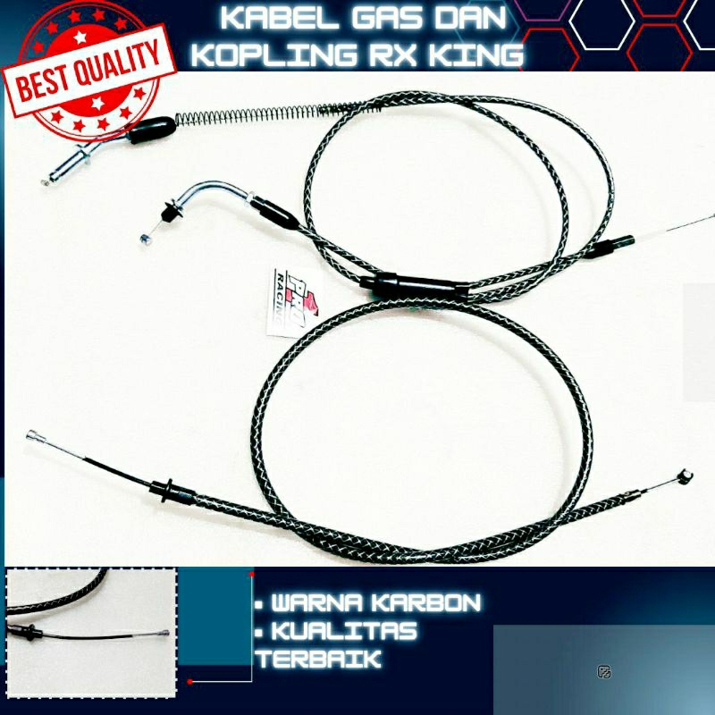 kabel kopling gas serat karbon carbon rxking rx king new rxk rxs