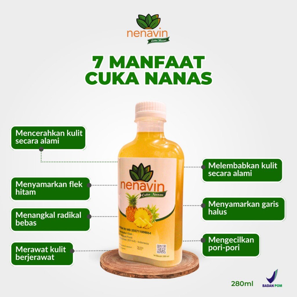 

NENAVIN - Cuka Nanas Asli Original 300 ML Minuman Kesehatan Kecantikan Atasi Diabetes Kolesterol