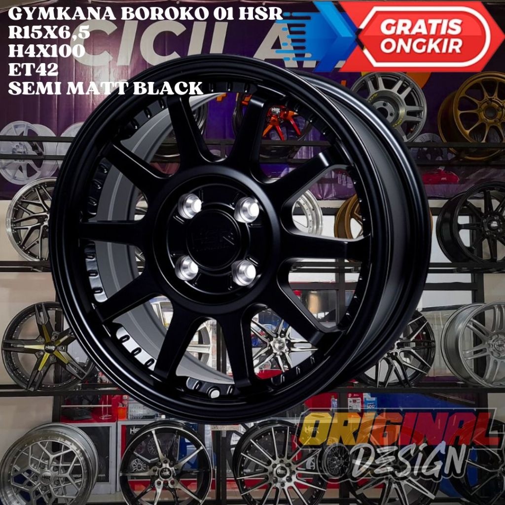 Velg Mobil BRIO AGYA IGNIS FIESTA HSR GYMKANA RING 15 R15 LEBAR 6,5 MURAH