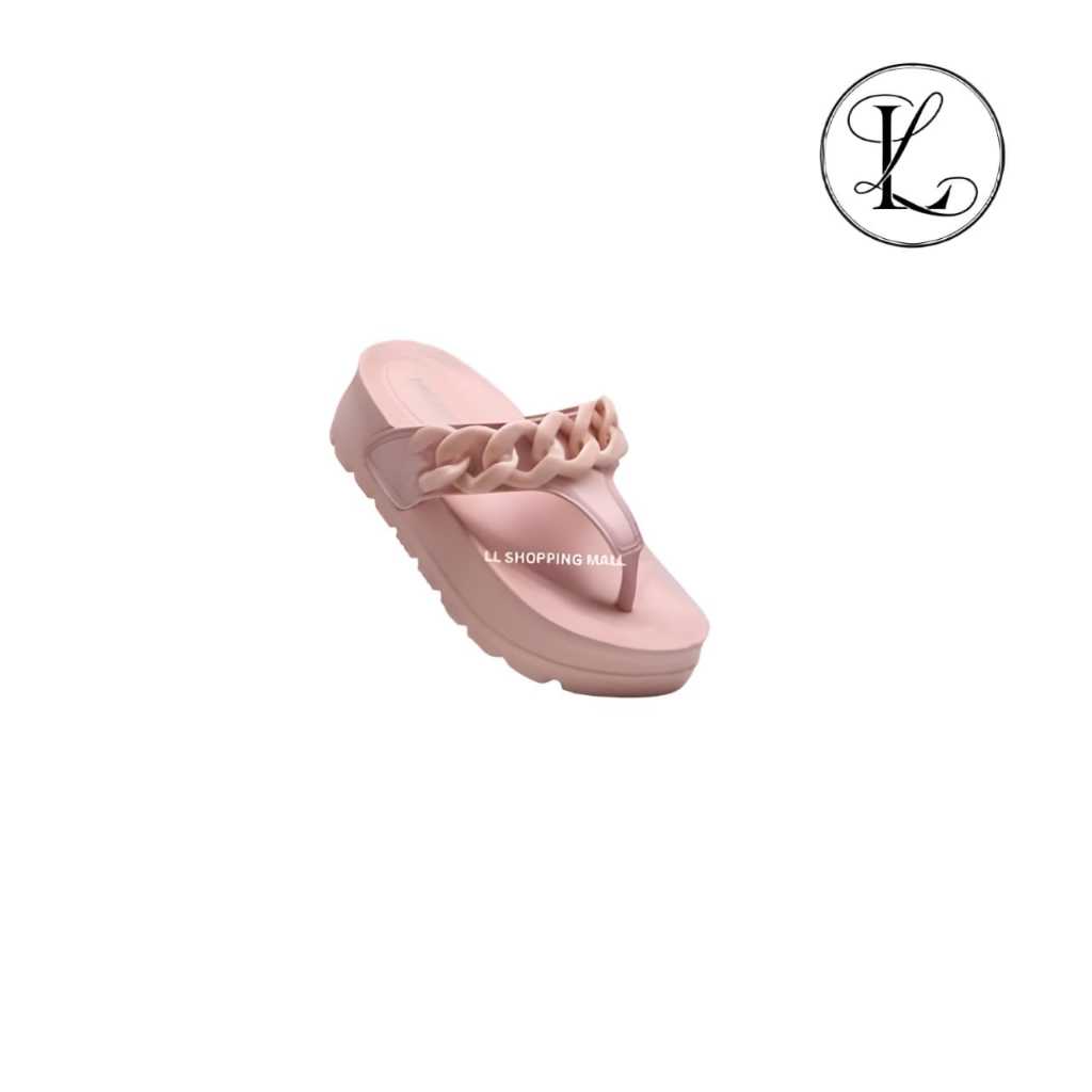 Hilo's - Sandal Jepit Wedges Wanita Dewasa Motif Rantai Hak Tinggi