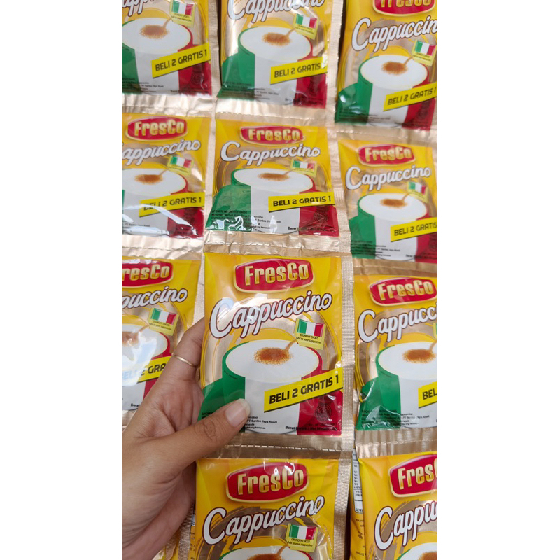 

Murah Fressco Cappucino isi 15 sachet @25gr ( tidak free gelas krn habis)