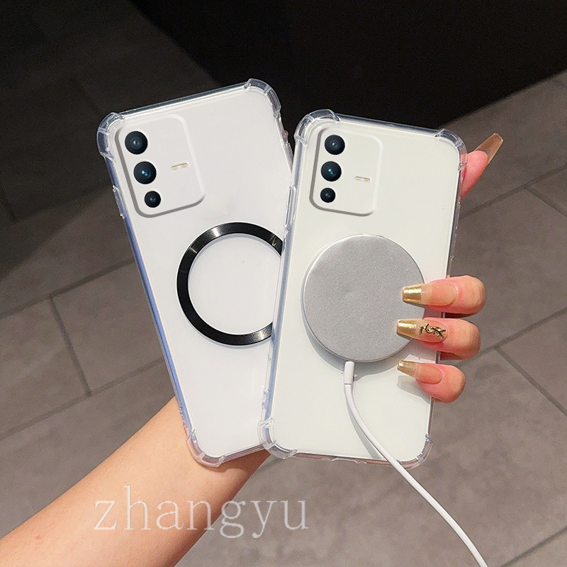 Case VIVO V23 5G MAGSAFE Anti CRACK KORI Bumper Magnetic Armor Clear Softcase
