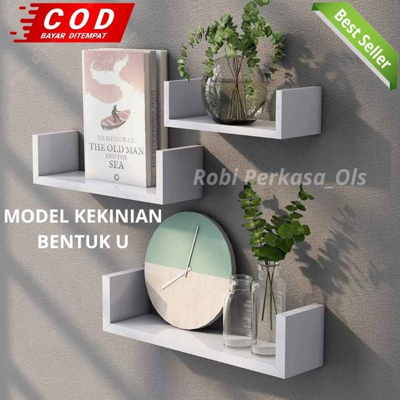 Rak Ambalan Dinding Minimalis Bentuk U / Rak Dinding Ambalan Model U / Ambalan Dinding Kekinian Bent