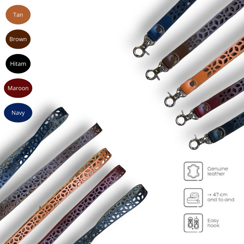 

Tali Gantungan Kulit Asli - Lanyard leather - Tali Id Card Kulit - Leather goods