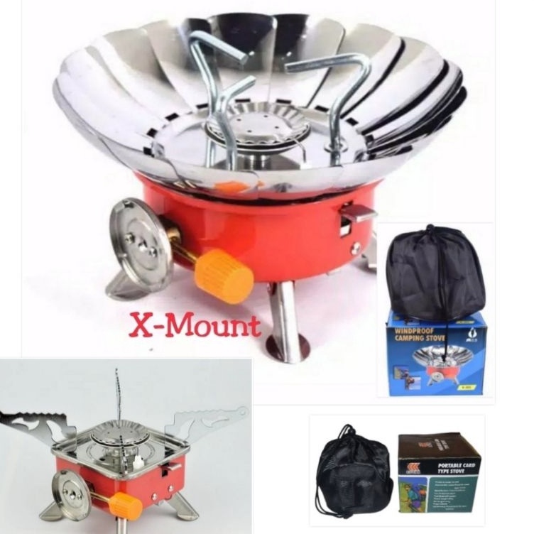 KODE Y5C Kompor Camping Mini Portable Gas Stove Kotak Bulat kompor Gunung Bunga Mawar