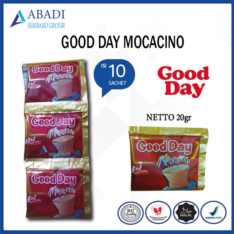 

Kopi Good Day Mocacino 3in1 - Coffe Moccacino Mokacino 1 Renceng 10 Sachet