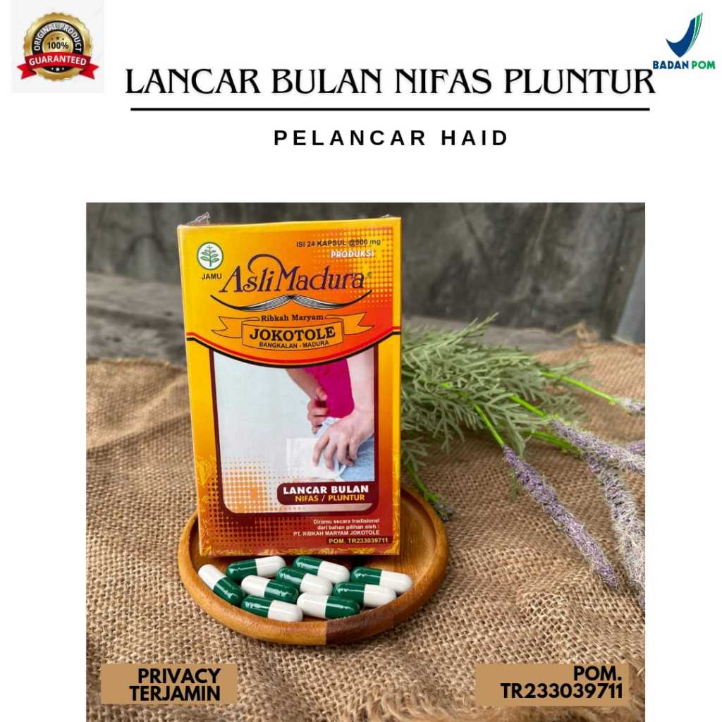 SUDAH BPOM  Obat Pil Jamu Herbal Nifas Peluntur 24 Kapsul Telat Haid Hed Terlambat Telat Datang Bula