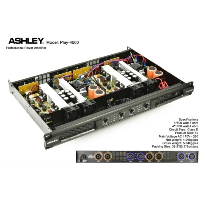 Power Ashley Play 4500 Original Amplifier 4 Channel Class D