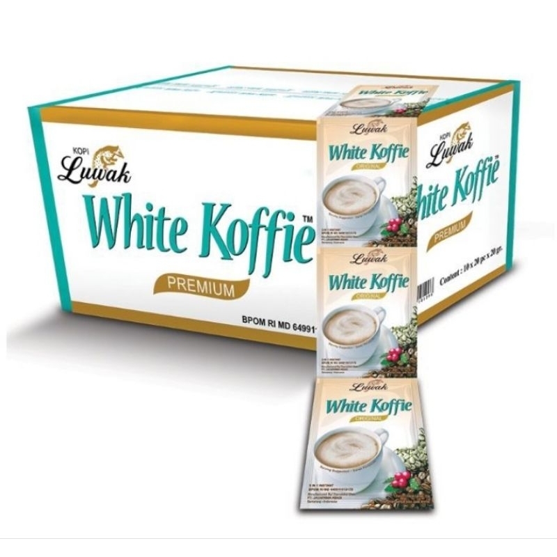 

KOPI LUWAK WHITE KOFFIE ORIGINAL 1 DUS ISI 20 RENCENG x 200 pcs