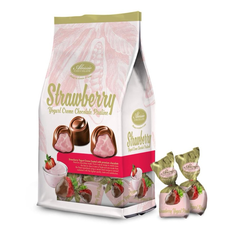 

Alessio Cioccolato 250g Praline Durian Hazelnut Matcha Strawbery Coklat Malaysia Coklat Singapore