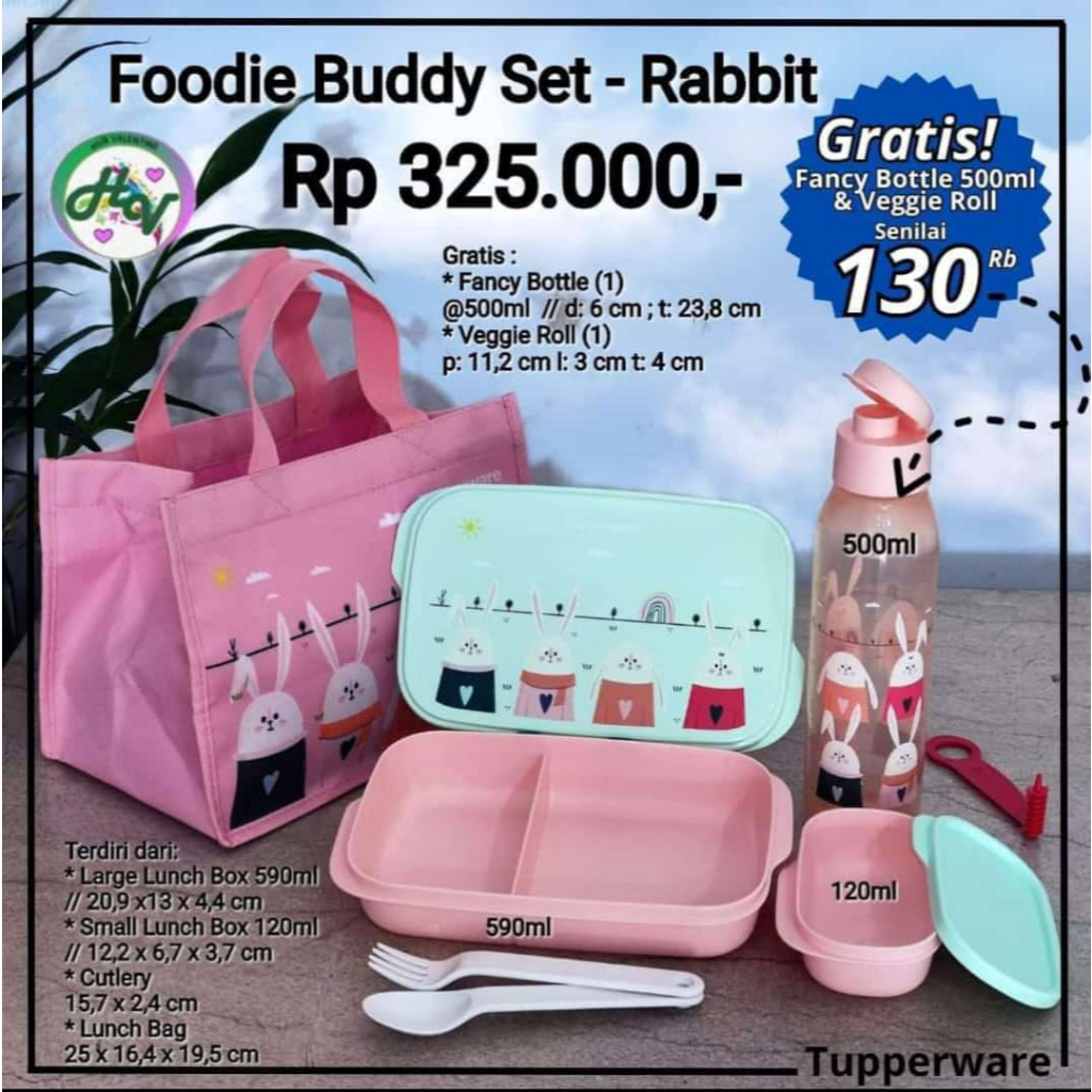 Tupperware foodie budie set bekal makan anak