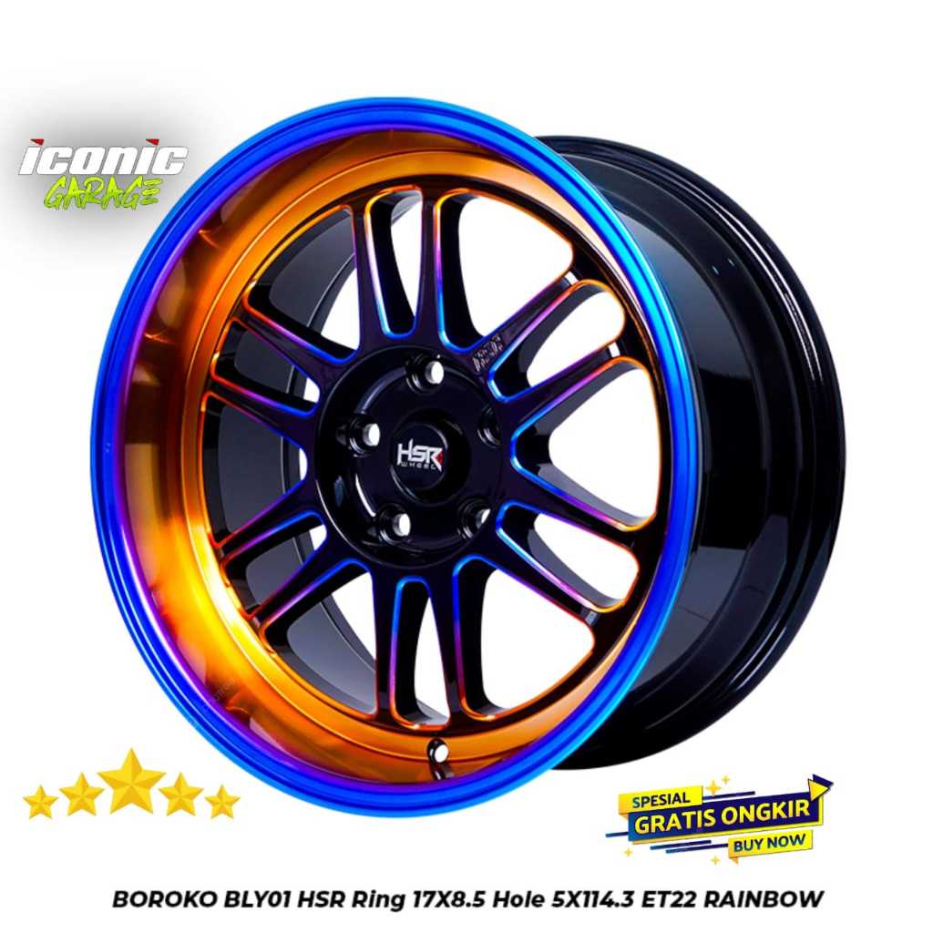 velg hsr ring17 lebar 8,5 baut 5x114,3 cocok mobil hrv,crv,brv,innova,xpander,xtrail,civic,camry
