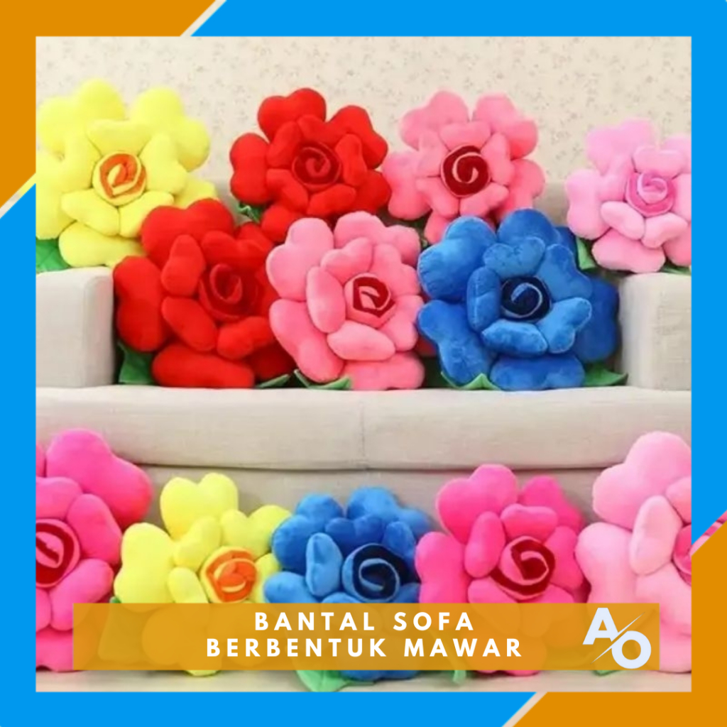 bantal sofa mawar bantal bunga cantik