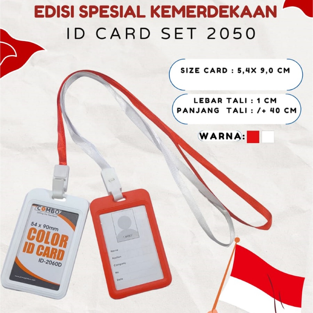 

(SPESIAL EDITION KEMERDEKAAN RI) Tali ID Card Case Merah Putih / Nylon ID Card SET Agustusan / Tali Name Tag Edisi 17 Agustus