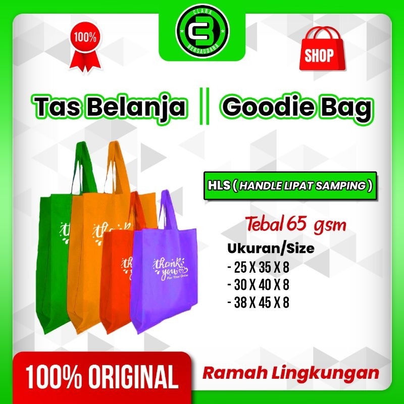 

Goodie Bag | Motif ( Tank You For Your Order ) | Tas Belanja | Tas Souvenir | Tas Hajatan | Tas Ulang Tahun | Spundbond Goodie Bag - HLS Handle Lipat Samping 65GSM