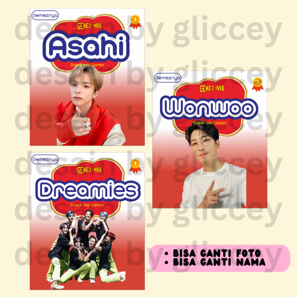 

stiker snack mie gemez kpop custom freebies konser kpop anime || freebies konser