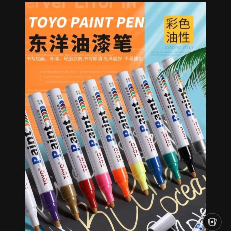 

Spidol permanen warna original toyo akrilik besi glass kaca kayu board karet serbaguna