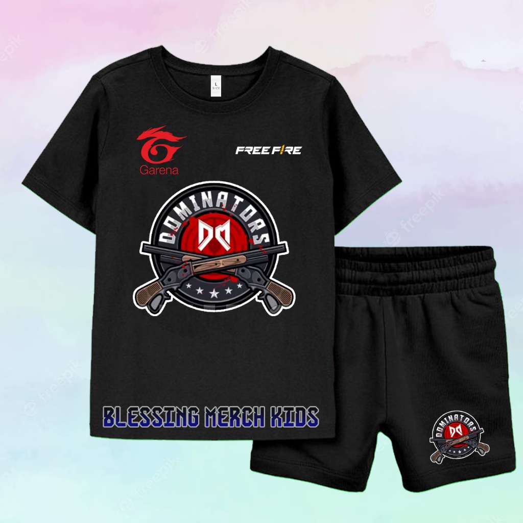 SETELAN KAOS ANAK BAJU ANAK FF DOMINATORS FREE FIRE