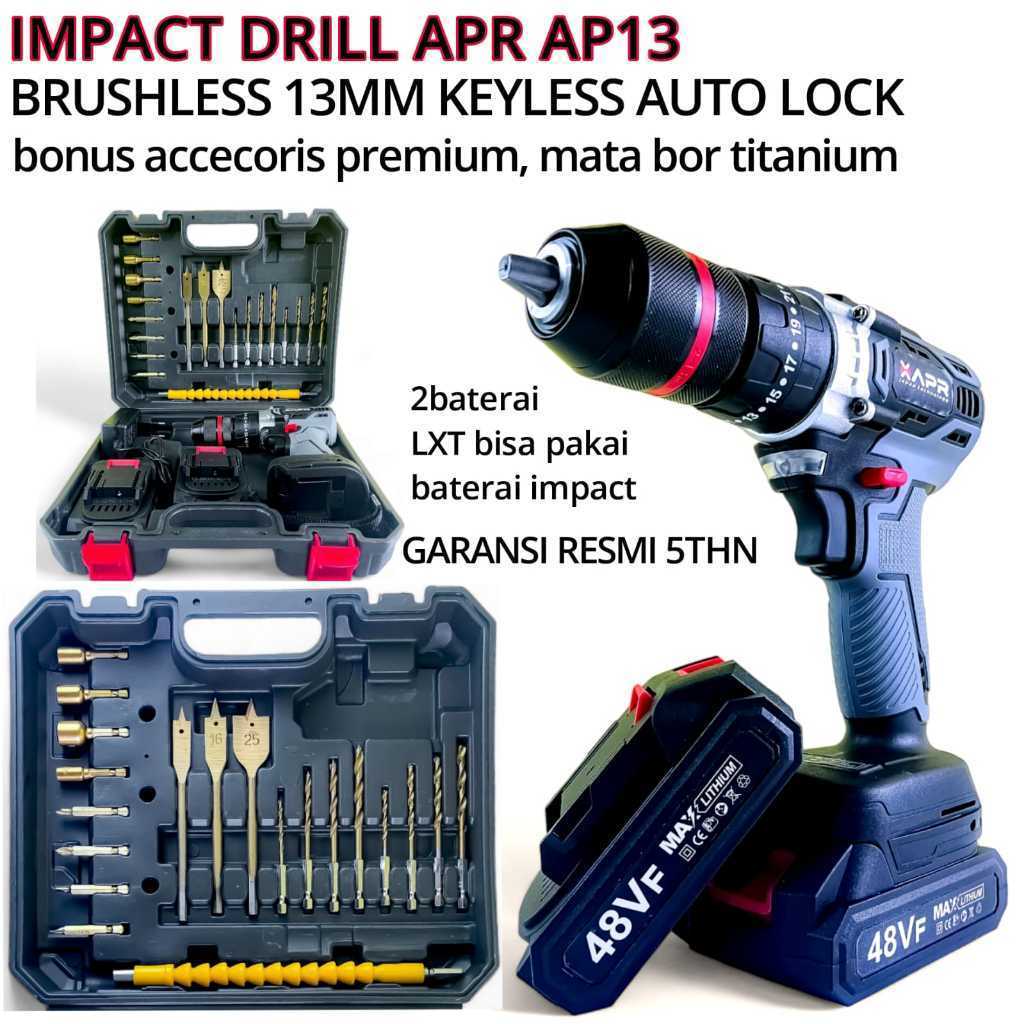 APR BOR CORDLESS 48V 13MM BRUSHLESS 2 BATERAI GREY AP13