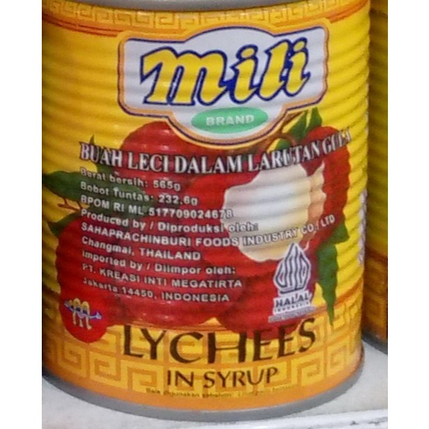 

Mili Lychee Syrup 565 Gr / Leci Kaleng Mili 565 Gr