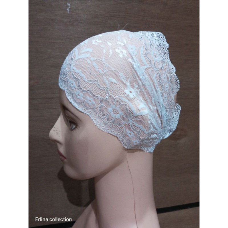 inner renda - bandana brokat - Ciput renda - Daleman jilbab