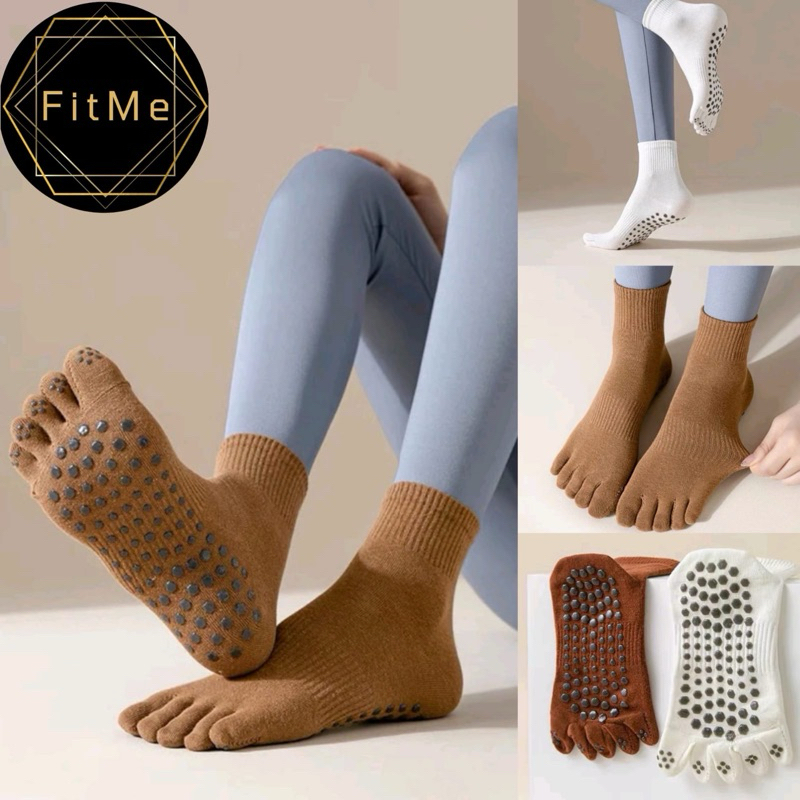 FitMe KK110 one color kaos kaki yoga 5 jari anti slip sock pilates poundfit senam