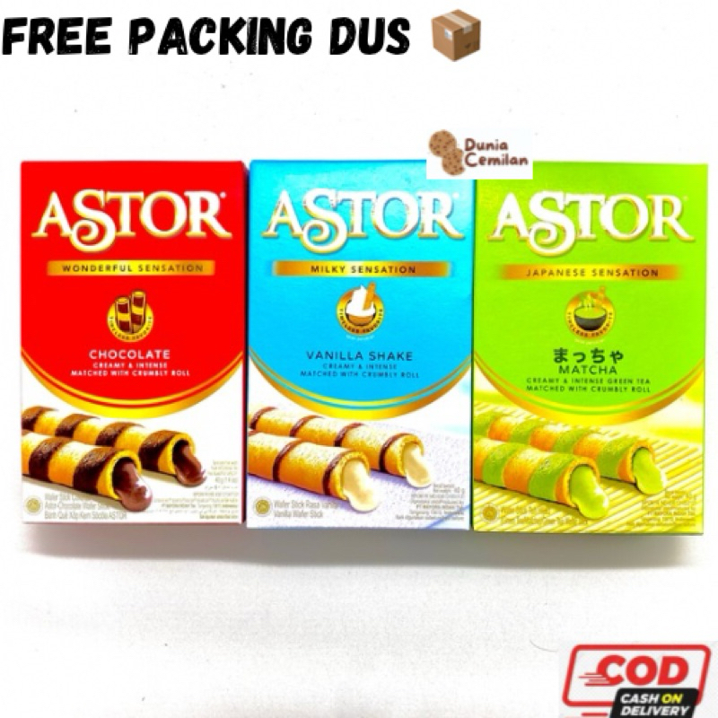 

[TERMURAH!!] Astor Wafer Kotak Chocolate 40gr - Wafer roll coklat/vanilla/matcha