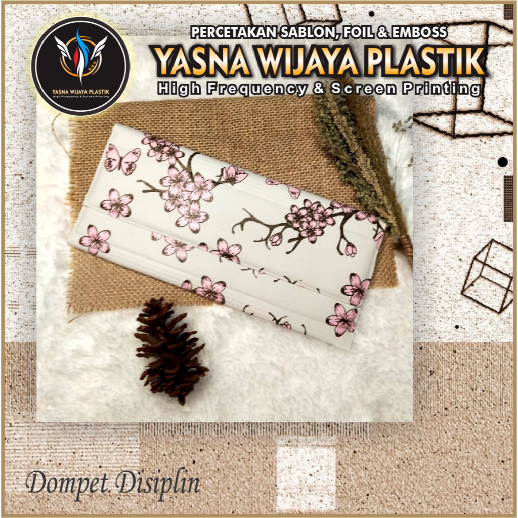 YASNA WIJAYA PLASTIK dompet sakura tabungan lipat dompet wanita dompet keuangan dompet disiplin wall