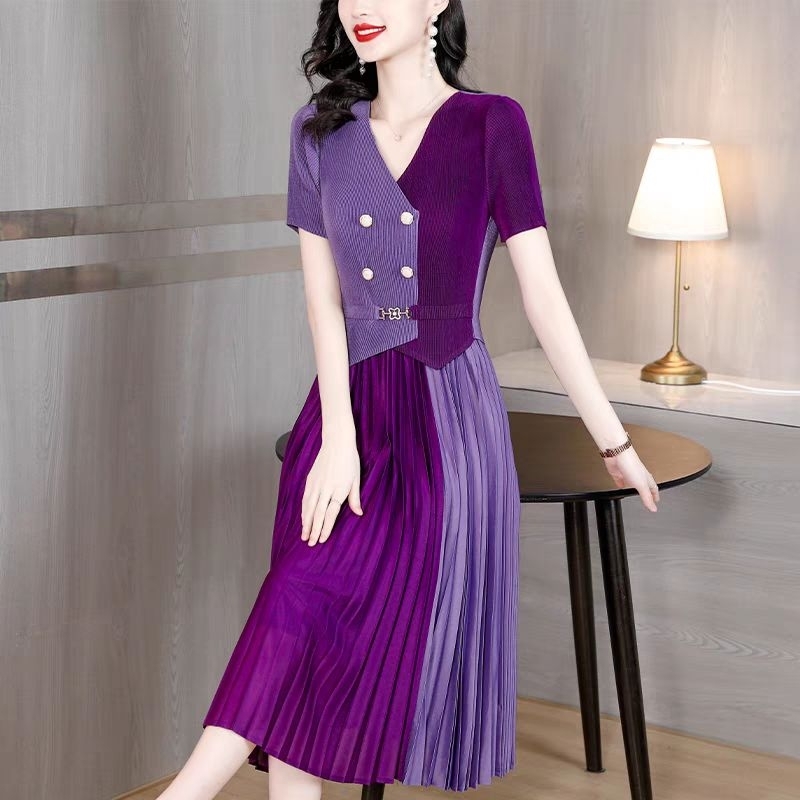 Dress Plisket Korea Premium import