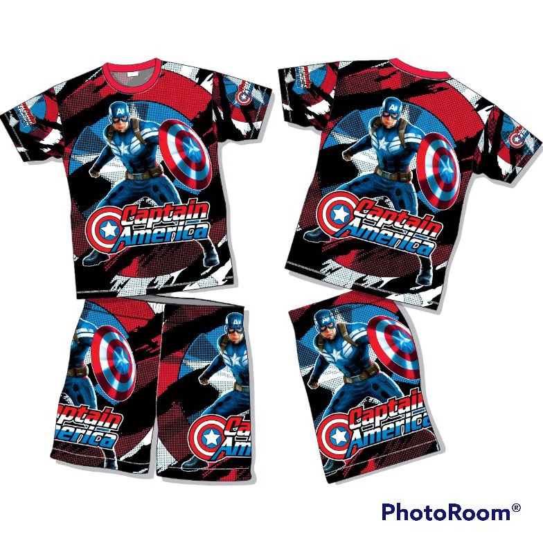 SPESIAL DISKON SETELAN BAJU ANAK CAPTAIN AMERIKASETELAN JERSEY MOTOR BALAP SETELAN BAJU ANAK MOTOR C
