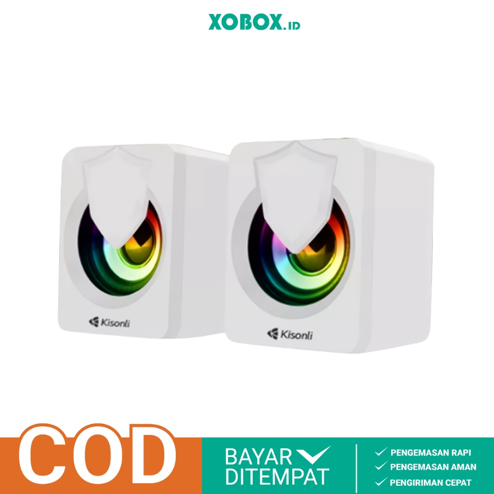 DISKON Speaker Aktif Jack Aux 35mm Speaker Komputer Laptop PC L13 PUTIH XOBOX