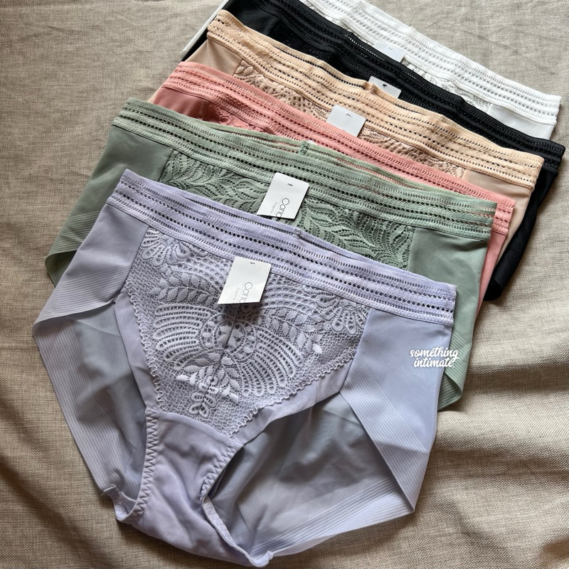 COTTON CLUB Italy Feathers Semi Highwaisted Hipster Brief Panty / Celana Dalam Wanita Lace Cotton Hi