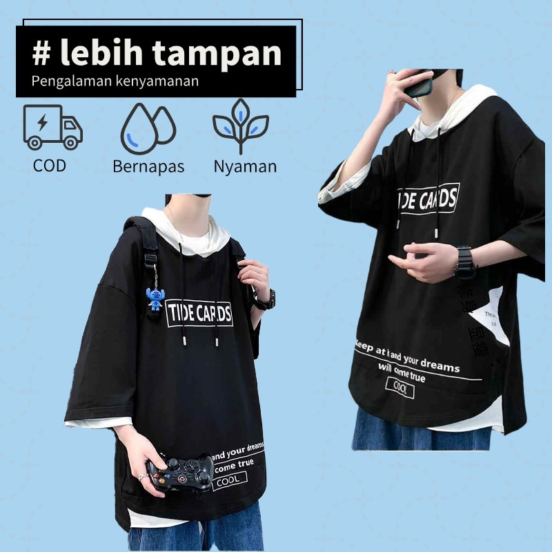 hoodie pria hoodie longgar gaya kasual korea hoodie oversize hoodie boxy Hoodie trendi terbaru hoodi