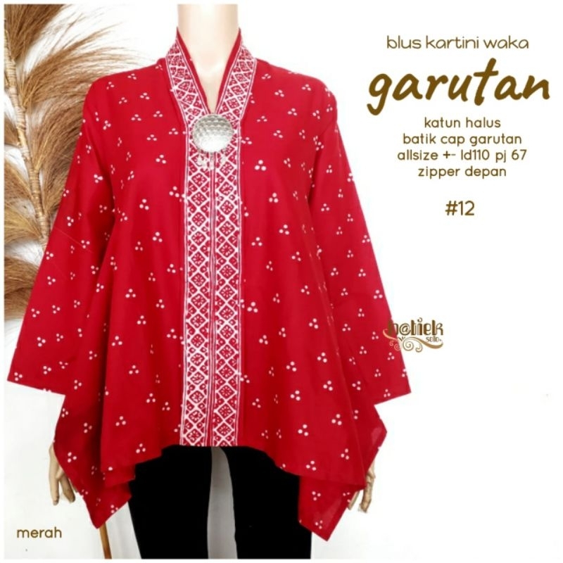 Kebaya Kutubaru Kartini Encim Katun Cap Garutan Premium Kebaya Kondangan Kebaya Wisuda Hijab Batik M
