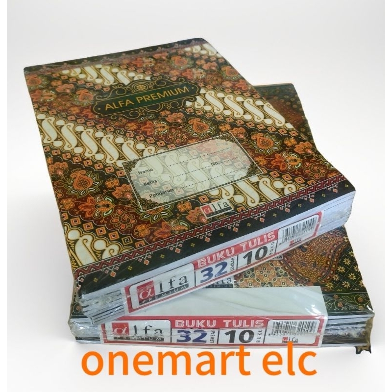 

BUKU TULIS ALFA PREMIUM 32LEMBAR, 38LEMBAR 1PAK(10PCS)