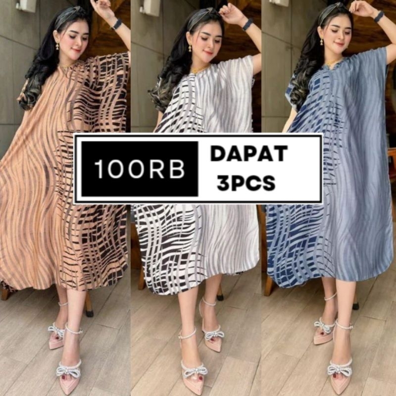 BATIKCERIA - Daster 100rb Dapat 3Pcs-Daster Lowo Daster Jumbo Daster Murah Busui Resleting Depan