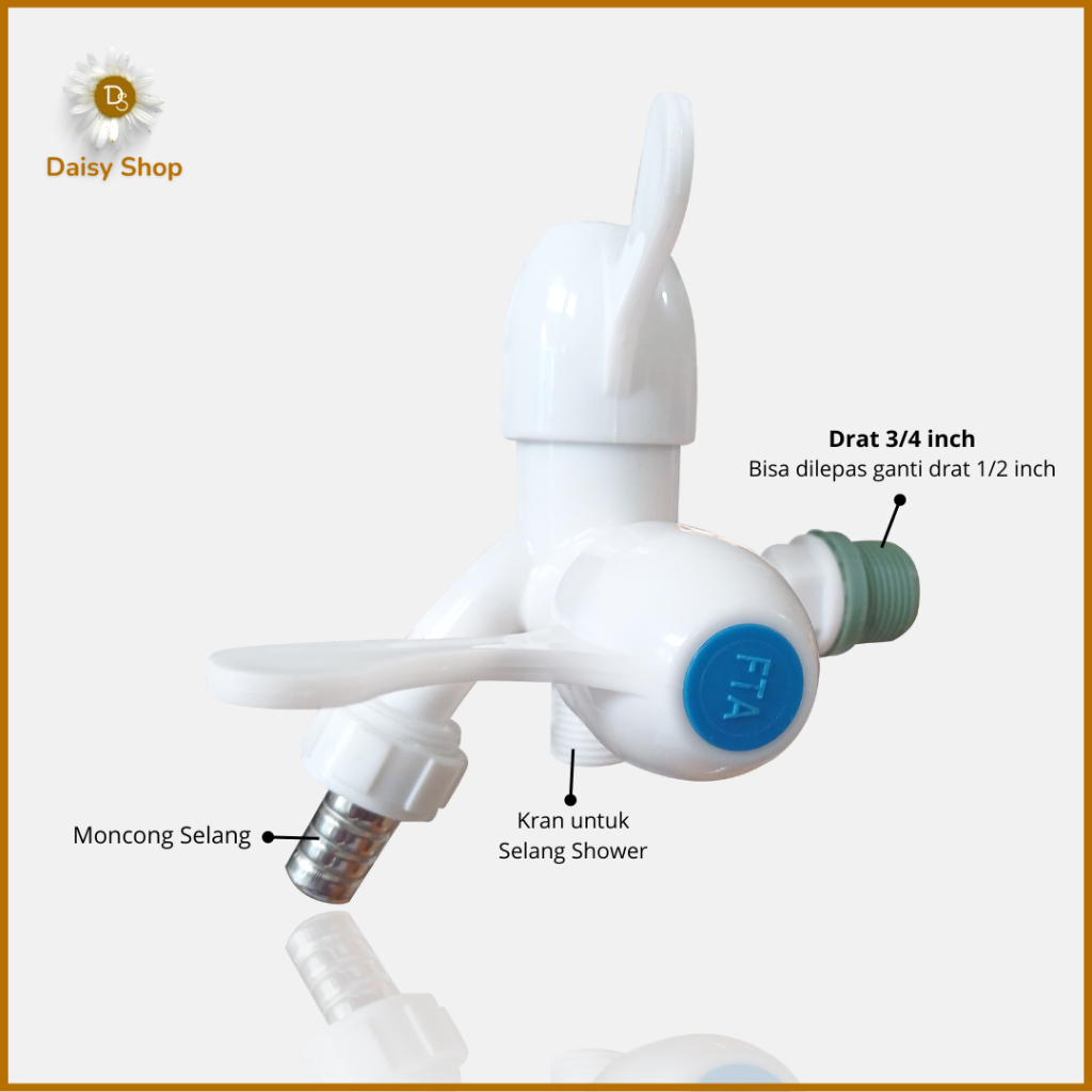 (DS) Kran Cabang Engkol PVC Shower FTA Keran Air Double Plastik Two way / Kran Biasa & Shower