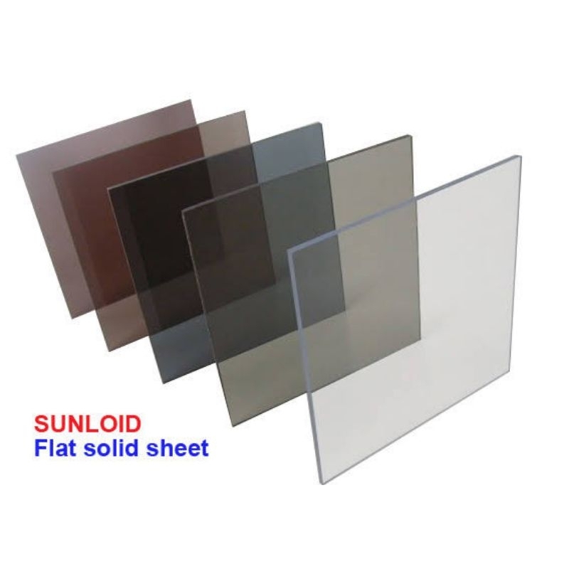 Atap Polycarbonate Kanopi Garasi / Rumah / Gudang / Pabrik Merk Sunloid Tembus Cahaya Tipe Flat Shee