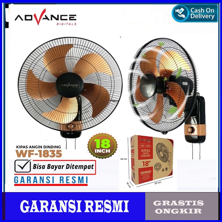 Advance 18 inci Kipas Angin dinding WF-1835 baling 5 stainless kipas angin Tornado fan Swing / kipas