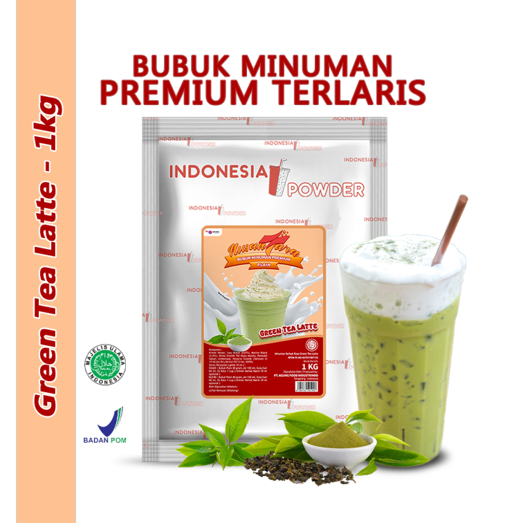 

Green Tea Latte Premium Plain 1Kg / Nusantara Powder / Tanpa Gula 1Kg
